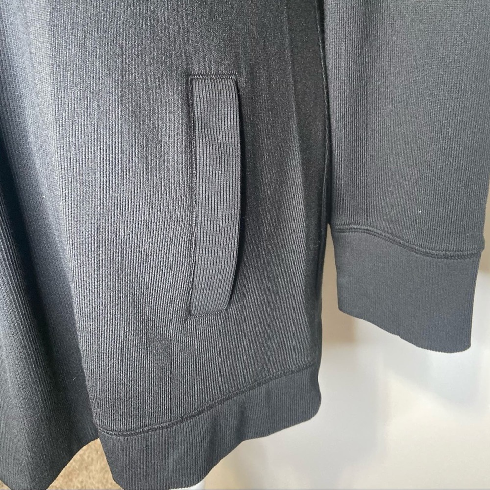 Denim & Co. Ribbed Open Front Cardigan Black XS - Picture 3 of 7